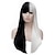 cheap Costume Wigs-Witches/Wizard Wig Black and White Wig Cruella Deville Wig Long Straight Synthetic Wig with Bangs Women Halloween Wig