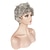 tanie starsza peruka-szare peruki dla kobiet peruka syntetyczna kręcone kręcone pixie cut z grzywką peruka krótkie srebrne włosy syntetyczne szare