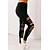 voordelige Damesbroeken-Dames Chino Sport Panty Leggings Stijlvol Uitknippen Gescheurde Volledige lengte Broek Casual Weekend Rekbaar Effen Comfort Medium Taille Slank Zwart S M L XL