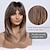 cheap Synthetic Trendy Wigs-Synthetic Wig Straight With Bangs Wig Medium Length Synthetic Hair Women‘s Cosplay Party Fashion Blonde Black Brown Christmas Party Wigs barbiecore Wigs