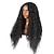 halpa Synteettiset trendikkäät peruukit-Synteettiset peruukit Kihara Keskiosa Koneella valmistettu Peruukki Pitkä Musta Synteettiset hiukset Naisten Juhla Muoti Helppo kantaa Musta