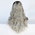 economico Parrucche trendy sintetiche-parrucche grigie per le donne parrucca sintetica ondulata parte centrale parrucca lunghi capelli sintetici grigi 24 pollici per le donne