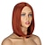 baratos Perucas de Qualidade Superior-perucas laranja para mulheres porsmeer perucas de cabelo reto de bob curto para mulheres na altura dos ombros peruca cheia de gengibre natural cor vermelho