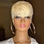 cheap Synthetic Wig-Short Hair Wig with Bang Wavy Hair Wig Short Synthetic Wigs for Black/White Women Natural Blonde Wig Short Hairstyle