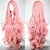 abordables Pelucas para disfraz-pelucas rosas para mujer peluca sintética cosplay peluca ondulada kardashian ondulada asimétrica con flequillo peluca rosa largo rosa pelo sintético de las mujeres con flequillo rosa