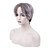 economico Parrucche trendy sintetiche-parrucche ombre grigie pixie per donne bianche parrucche a strati taglio corto con frangia parte libera parrucche grigie pixie estremità dei capelli con un po &#039;di rosa