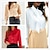 cheap Basic Women&#039;s Tops-Women&#039;s Blouse White Red Light Brown Plain Sparkly Lace up Long Sleeve Work Daily Streetwear Shirt Collar Regular Silk Like Satin S