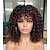 cheap Black &amp; African Wigs-Black Wigs for Women Prettiest Afro Curly Wig Black with Warm Brown Highlights Wig with Bangs for Black Women Natural Looking for Daily Wear