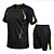 cheap Men&#039;s Tee Sets-Men&#039;s Casual Elastic Fast Drying Short Sleeve Short Pants Sports Suit Fitness Workout 2 Piece Summer Tracksuits