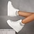 cheap Women&#039;s Sneakers-Women&#039;s Sneakers Plus Size Height Increasing Shoes White Shoes Outdoor Daily Rhinestone Crystal Wedge Heel Hidden Heel Round Toe Sporty Casual Walking Shoes PU Leather Lace-up Color Block Black White