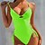 cheap One-piece swimsuits-Women&#039;s Swimwear One Piece Monokini trikini Swimsuit Cross Solid Color Green Blue White Black Pink Plunge Bathing Suits New Vacation Sexy / Cute / Padded Bras