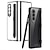 olcso Samsung-tokok-telefon Ügy Kompatibilitás Samsung Galaxy Z Fold 3 Fekete tok Kamera lencsevédő Kitámasztó tolltartóval Egyszínű PC