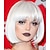 ieftine Peruci Sintetice Trendy-peruci albe pentru femei perucă bob alb peruci scurte drepte păr cu breton cosplay sintetic petrecere halloween pentru femei perucă păr sintetic vd052c