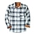 baratos Casacos Leves, Polares &amp; Caminhada-Camisa de flanela masculina buck camp jaqueta manga longa camisa xadrez de botão para baixo camisa de trabalho utilitário de trabalho casual camisa de botão para baixo