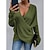 cheap Knit Tops-Women&#039;s Sweater Pullover Jumper Solid Color Criss Cross Knitted Stylish Casual Long Sleeve Regular Fit Sweater Cardigans Fall Winter V Neck Blue Purple Pink / Holiday / Going out