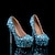 tanie Obuwie ślubne damskie-buty ślubne dla panny młodej druhna kobiety platforma z zamkniętymi palcami srebrne złote niebieskie czerwone kolorowe czółenka ze sztucznej skóry z kryształkami kryształowe szpilki wesele wieczorowe eleganckie klasyczne luksusowe