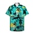 Недорогие мужские гавайские рубашки с отворотом-Гавайская рубашка Графическая рубашка Рубашка Алоха Красный Синий Зеленый Одежда Хлопок Оригинальный рисунок
