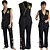 cheap Movie &amp; TV Theme Costumes-Cobra Kai Karate Kid Outfits Masquerade Men‘s Women‘s Boys Movie Cosplay Sports Cosplay Black Top Pants Waist Belt Carnival Children‘s Day Masquerade Girls‘ World Book Day Costumes With Wig