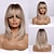 cheap Synthetic Trendy Wigs-Blonde Bob Wig with Bangs Short Bob Wigs for Women Short Blonde Wig with Dark Roots Heat Resistant Synthetic Wig Natural Looking for Daily Use