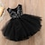 cheap Dresses-Kids Girls‘ Sequins Tutu Dress 1-5 Years Solid Colored Party Performance Holiday Black Pink Red Sleeveless Basic Beautiful Sweet Dresses Summer