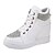 cheap Women&#039;s Sneakers-Women&#039;s Sneakers Plus Size Height Increasing Shoes White Shoes Outdoor Daily Rhinestone Crystal Wedge Heel Hidden Heel Round Toe Sporty Casual Walking Shoes PU Leather Lace-up Color Block Black White