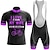 cheap Cycling Clothing-21Grams® Men&#039;s Cycling Jersey with Bib Shorts Short Sleeve Mountain Bike MTB Road Bike Cycling Winter Black Green Purple Graphic Bike Spandex Polyester Clothing Suit 3D Pad Breathable Quick Dry Back