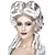 abordables Perruques de déguisement-rugissant 20s perruque cosplay perruque ondulés partie centrale perruque blanc cheveux synthétiques femmes blanc halloween perruque