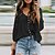 cheap Blouses &amp; Shirts-Women&#039;s Shirt Blouse Black White Red Lace Button Plain Casual Long Sleeve V Neck Basic Regular S