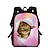 お買い得  グラフィックプリントバッグ-男性用 女性用 キッズ バックパック スクールバッグ 3D バックパック 学校 日常 猫 3Dプリント オックスフォード 大容量 ジッパー プリント ブラック ピンク パープル