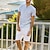 cheap Cotton Linen Shirt-Men&#039;s Shirt Summer Shirt Beach Shirt Collar Short Sleeve Light Blue Black White Solid Color Street Holiday Clothing Apparel