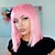 cheap Synthetic Trendy Wigs-Pink Wigs for Women Cosplay Costume Wig Straight Middle Part Wig Pink One Color Synthetic Hair Pink