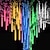 abordables LED String Lights-2 pack pluie de météores lumières de noël en plein air 30cm 8 tubes 192 led chute pluie lumières plug in glaçon neige guirlandes en cascade pour arbre de noël décorations de patio de vacances