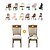 abordables Funda para silla-fundas de asiento de silla, fundas de silla estampadas elásticas con lazos elásticos y botón, protector de silla tapizado de comedor extraíble y lavable fundas de cojín de asiento para comedor,