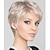 cheap Older Wigs-Silver Wigs for Women Short Pixie Cut Blonde Mix White Wigs for White Women Fluffy Synthetic Wig Heat Resistant Daily Halloween Party Use Hair Full Wig