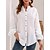 cheap Basic Women&#039;s Tops-Women‘s Blouse Shirt Basic Button Plain Daily V Neck Regular Spring &amp;  Fall Green White Pink Yellow
