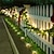 abordables Luces de camino y linternas-Luces de césped de energía solar al aire libre, lámpara de mazorca de luz de llama led blanca cálida para patio, jardín, paisaje, césped, iluminación de carretera