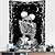 cheap Boho Tapestry-Skull Large Tapestry Kissing Lover Black and White Tarot Skeleton Flower Tapestry Wall Hanging Beach Blanket Romantic Bedroom Dorm Home Decor