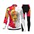 cheap Women&#039;s Clothing Sets-21Grams Women&#039;s Cycling Jersey with Tights Long Sleeve Mountain Bike MTB Road Bike Cycling White Green Animal Bike Thermal Warm Fleece Lining 3D Pad Warm Breathable Sports Animal Patterned Funny