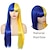 cheap Costume Wigs-Synthetic Wig Straight With Bangs Machine Made Wig Very Long A1 Synthetic Hair Women‘s Cosplay Soft Fashion Blue Yellow / Daily Wear / Party / Evening / Daily