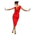 abordables Costumes de Danse-Femme Danseur Danse latine Spectacle Robe à la mode Polyester Noir Rouge Robe