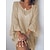 cheap Basic Women&#039;s Tops-women‘s thin cotton  linen solid color dress stitching lotus leaf sleeve loose blouse in large quantities sling not included