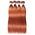 billige Fire bundter weaves af menneskehår-4 pakker Hårvæver Brasiliansk hår Lige Menneskehår Extensions Remy Menneskehår Forhånd farvede hår vævninger 10-24 inch Orange Dame