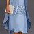 tanie Sukienki-komplet sukienek damskich sukienka koronkowa sukienka midi jasnoniebieski zielony szary półrękaw kwiatowy haft warstwowy patchwork lato wiosna jesień okrągły dekolt elegancki chinoiserie 2023 ml l xl