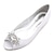baratos Sapatos de Noiva-Mulheres Sapatos De Casamento Sapatos Brilhantes Sapatos de noiva Cristais Sem Salto Peep Toe Básico Cetim Mocassim Prata Preto Branco