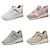 cheap Women&#039;s Sneakers-Women&#039;s Sneakers Wedge Heels Plus Size Height Increasing Shoes Outdoor Daily Summer Wedge Heel Round Toe Sporty Classic Casual Tennis Shoes Walking Shoes Polyester PU Lace-up Color Block White Pink