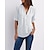 baratos Tops básicos de mulher-blusa feminina camisa zíper básico liso diário camiseta gola v manga regular verão branco preto rosa cinza azul escuro