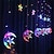baratos Mangueiras de LED-Luzes eid do ramadan 8.2 pés luzes de cortina de janela estrela 12 estrelas 138 led 12 luzes de corda de fada com 8 modos intermitentes decoração para casamento interior do quarto de festa do ramadã