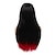 tanie Peruki kostiumowe-długa czerwona czarna peruka jedwabne proste włosy syntetyczne odporne na ciepło grzywka na bok damska peruka halloweenowa peruka