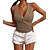 cheap Basic Women&#039;s Tops-summer        women‘s clothing threaded button slim tank top t-shirt