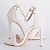 levne Svatební střevíce-dámské svatební boty pro nevěstu ženy družička perla jehlový umělá kůže otevřená špička páskový vysoký podpatek klasické lodičky bílá béžová